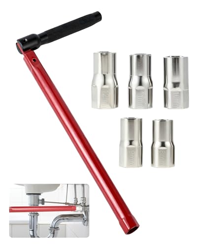 IMALPQPP Waschbecken Schlüssel, Standhahnschlüssel & Wasserhahn Schlüssel, Montageschlüssel für WC-Sitz, 8–12 mm verstellbar, robustes Werkzeug für Spültischarmatur & Sanitärinstallationen.