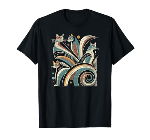 Vintage Retro Mid-Century Modern Look Cats 50s 60s Style T-Shirt