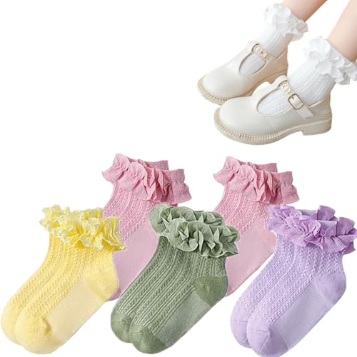 Little Girl Ruffle Socks, Pink Ruffle Socks Toddler Girl, Cotton Breathable Mesh Ankle Sock, Cute Frilly Dress Sock