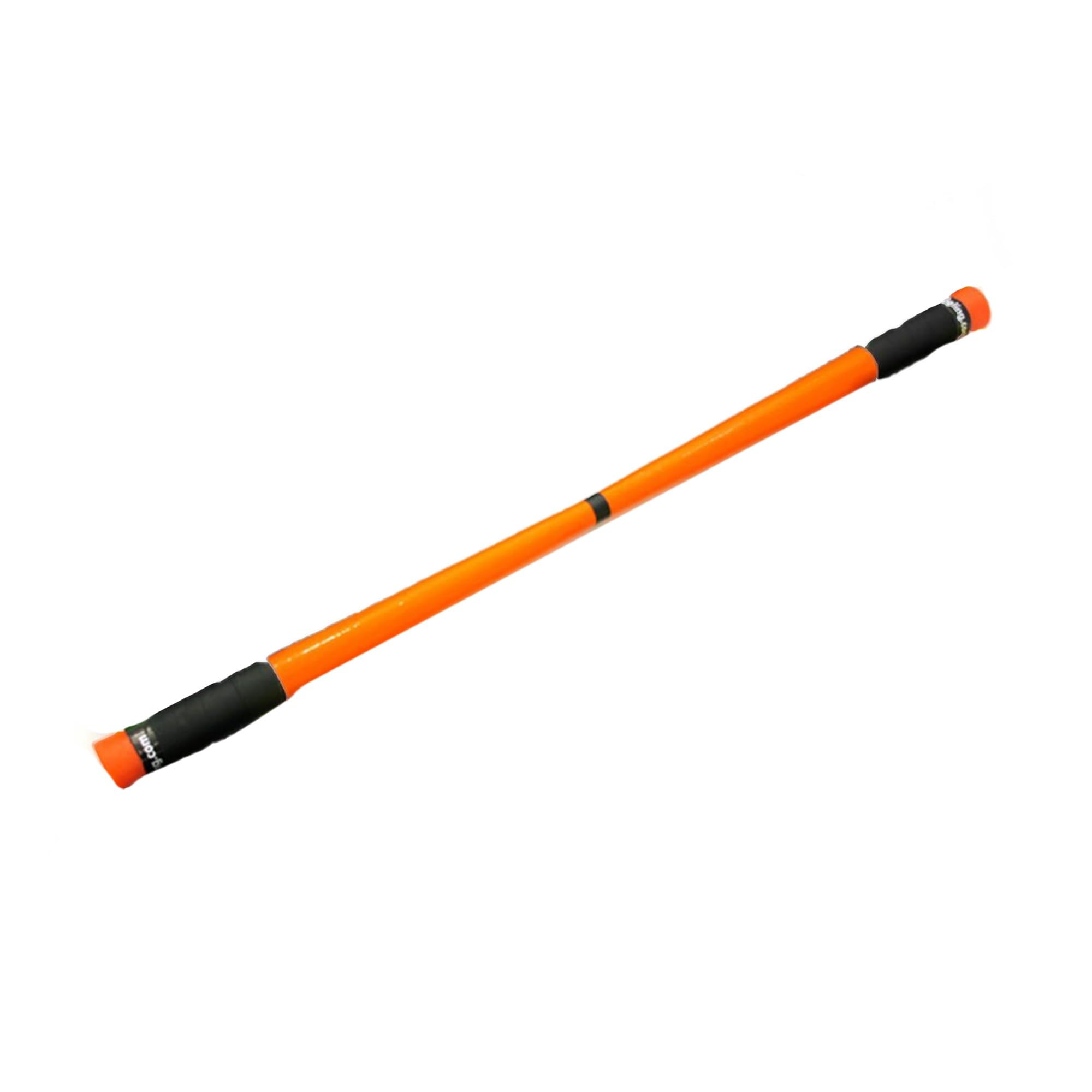 Bâton du Diable G6 en Bois de Frêne, Extrémités en Caoutchouc, Orange Fluorescent
