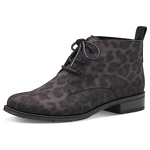 MARCO TOZZI Women's Lace Boot Flat in Dk.Grey Cover