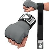 RDX バンテージ 巻かないタイプ ボクシング・キックボクシング用 インナーバンテージ 手首固定 グローブ型 男女兼用 （グレー,L）