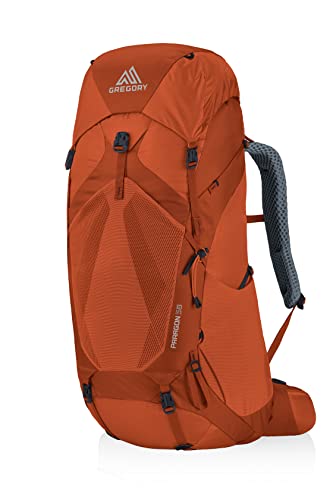 Gregory Paragon 58L Unisex Lightweight Backpacking Pack, Breathable Backpanel, Raincover Included, Water Bladder Sleeve (Reservoir not Included), Medium/Large, Ferrous Orange