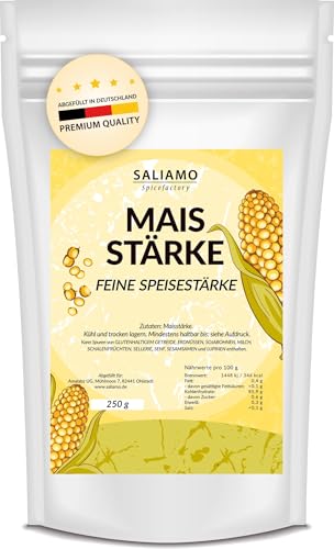 Saliamo | 250g Maisstärke Pulver | Speisestärke | Glutenfrei | zum binden und Soßen andicken | wiederverschließbar |