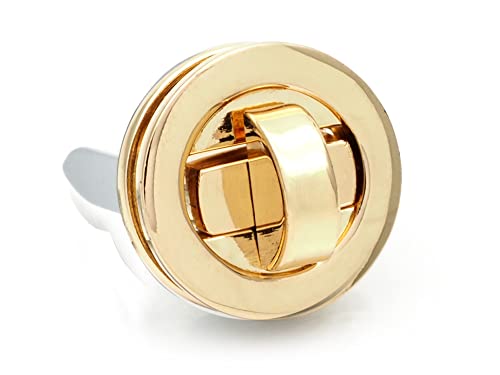 CRAFTMEMORE 2sets 20mm Round Metal Twist Locks Purse Closure Clasp Bag Making Accessories SC2052 (Gold)