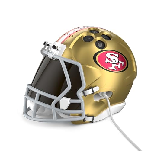 Image of NFL Echo Dot Bundle: Includes Echo Dot | Charcoal and Limited-Edition NFL Helmet Stand | San Francisco 49ers