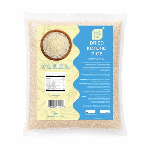 Ecological Dried Konjac Rice 1kg Low Carb Rice Alternative High Fiber Gluten Free Keto & Vegan Friendly Easy to Prepare