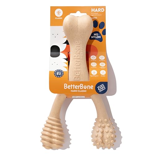 BetterBone - Hard Density - Ideal for Strong to Aggressive Chewers - All-Natural Nylon-Free Dog Chew Toys - Non-Toxic Promotes Dental Health Splinter-Resistant Sustainably Made