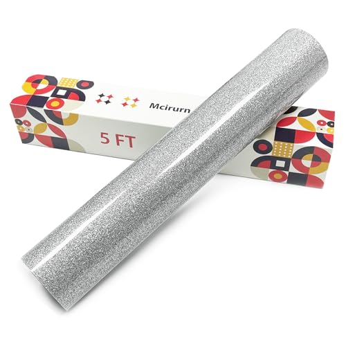 Glitter Heat Transfer Vinyl 12 X 5ft Silvery White Htv Vinyl for Ironing of Plants Flashpoint Design is Suitable Customised Gifts Such As Sportswear Cotton Clothing Bags Brogues Etc.