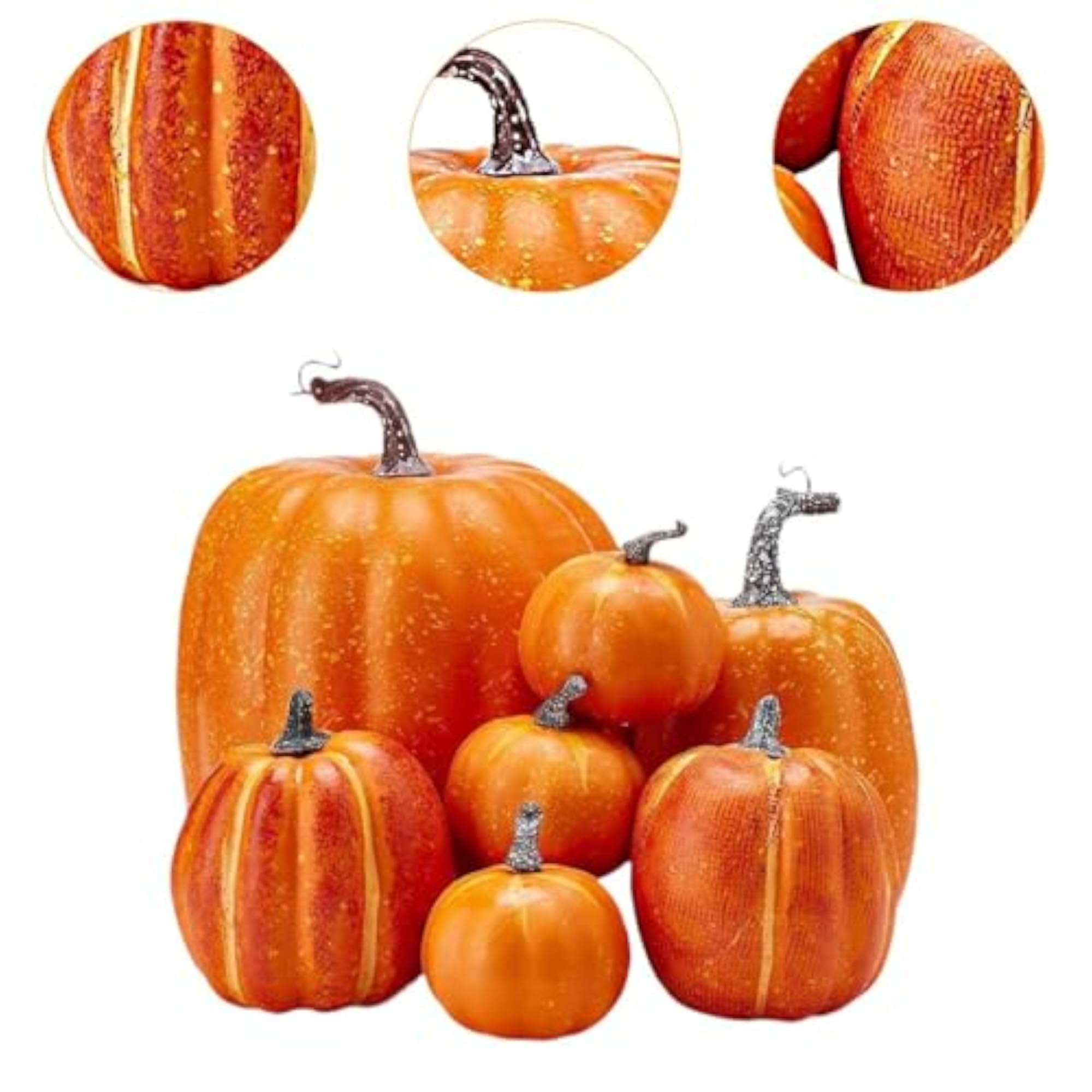 7 Pieces Artificial Pumpkins Decorative for Holiday