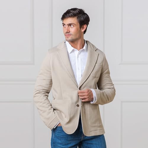 Hope & Henry Men's Fleece Blazer with Elbow Patches2