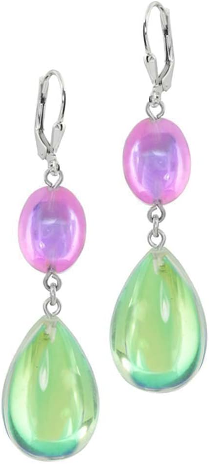 Double Drop Earrings (Blue/Green, Polished)