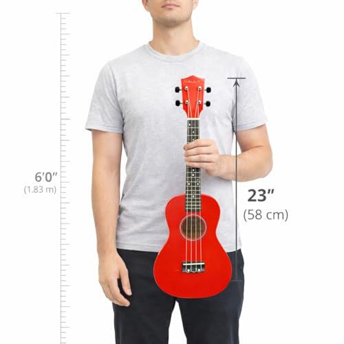 Image of Vault UK-003 21 inch Soprano Colourful Ukulele With Gig Bag (Red)