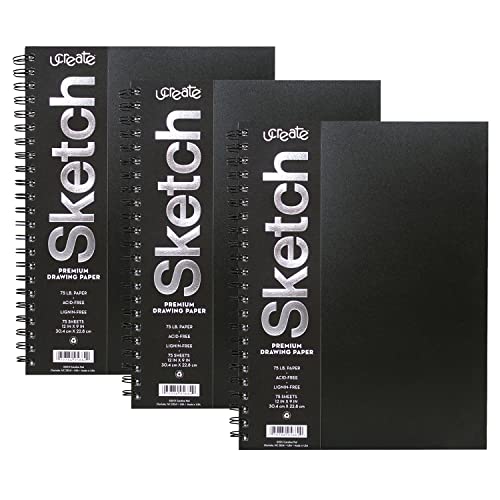 UCREATE Poly Cover Sketch Book, Heavyweight, 12