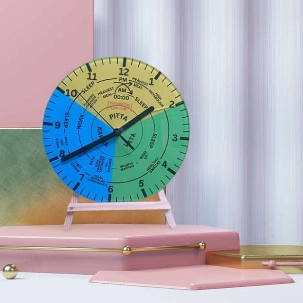 Image of Ayurvedic Health Clock for Daily Wellness | Ayurvedic Dinacharya Routine Clock | Balance Doshas, Boost Digestion & Sleep | Easy Health-Rhythm Time Guide | Premium Glass Wall Clock