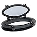 Amarine Made Boat Yacht Elliptical Oval Opening Portlight Porthole 16” X 8-5/8” Replacement Window Port Hole - ABS, Tempered Glass, Color: White, Black (White)