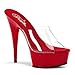 Pleaser Women's Delight-601 Platform Slide,Clear/Red,7 M US