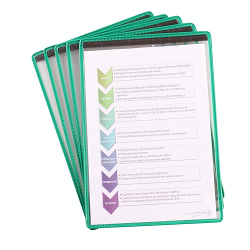 Bolsas Tarifold Magnéticas A4 Djois en color verde pack de 5 unidades de PVC