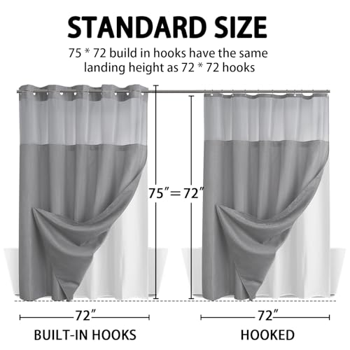 Yellyhommy DK-HUI-72*75 No Hook Shower Curtain thumb #5