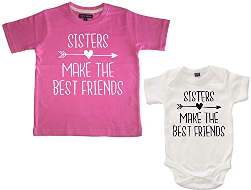 T-shirt et body de naissance Sisters Make The Best Friends cadeau idéal pour filles