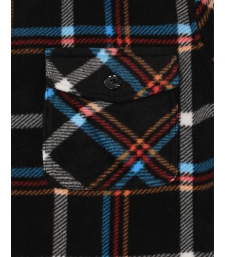 Image of Lisskolo Men's Warm Sherpa Flannel Shirt Jacket Heavy Fleece Lined Plaid Button Up Jackets