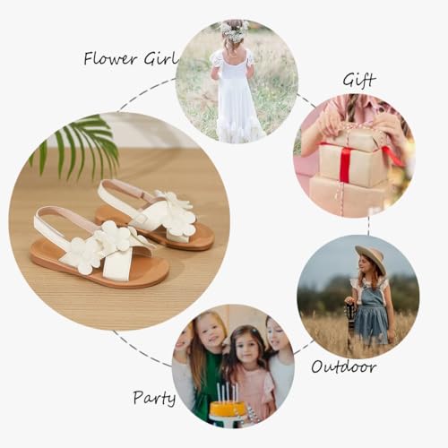 Image of Toddler Girls Sandals Summer Flats Dress Shoes for Baby Little Kids Girl