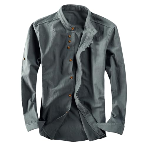 Chemise lin et coton style chinois homme aux finitions premium