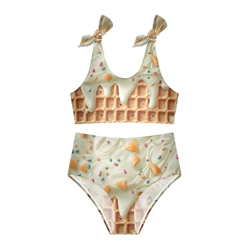 Sprinkles Green Mint Peach Ice Cream Girls Tankini Swimsuit Kids Bikini Sets 2 Pcs Bathing Suit 3T3