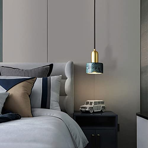 Suspension nordique marbre naturel et cuivre vert pour intérieur élégant