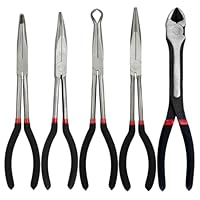 5 Pcs 11\Spitzzangen Set,extra lange Spitzzange,einschließlich gerader mit großer Reichweite,45/90° gebogene Spitzzange,Diagonalzange zum Biegen Formen und Schneiden