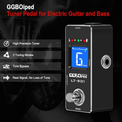 image for GGBOiped Tuner Pedal, High Precision Chromatic Guitar Tuner Pedal with