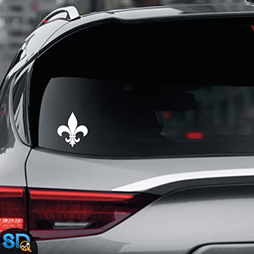 SmartDistributors Smart Louisiana Fleur de Lis Vinyl Decal for Cars Trucks Vans SUVs Windows Walls Cups Laptops | White | 5 inch | SD-767