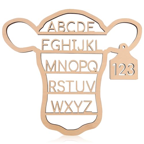 Image of Western Nursery Wall Decor Neutral Cow Alphabet Wall Art,3D Cut ABC Letters Signs,Boho Wall Decor for Nursery, Bedroom, Playroom,and Kids Room
