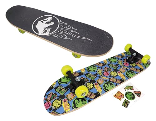 ODS - Jurassic Park - Skateboard, Lunghezza 71 cm, Ruote in PVC, Tavola in Legno, Età Consigliata +5 Anni