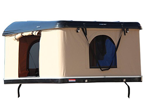 Prime Tech Rígida de Auto Techo Tienda, GFK Negro/Beige, Apertura automáticamente