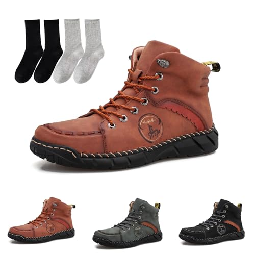 Vilobel Mens Work Boots, Vilobel Men's Orthopedic Safety Work Shoes- Lightweight Non-slip Boots Waterproof Shock Absorption