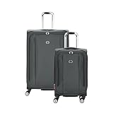 DELSEY Paris Helium Aero Softside Expandable Luggage with Spinner Wheels, Platinum, 2-Piece Set (21/