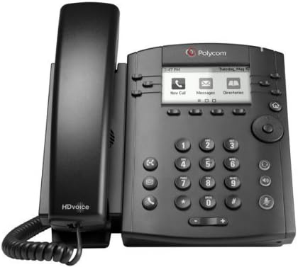 POLYCOM Teléfono de escritorio VVX 300 de 6 líneas con PoE de voz HD sin energía Su (renovado)