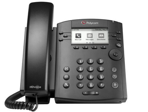 POLYCOM VVX 300 6-line Desktop Phone with HD Voice PoE without Power Su (Renewed)