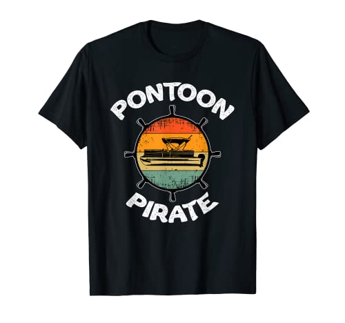 Divertido Pontón Pirata Vintage Barco Amante Marinero Camiseta