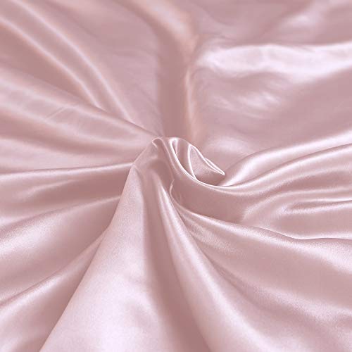 Thxsilk Silk Sheet Set 4 Pcs, 7A+ Silk Bed Sheets, Luxury Bedding Sets -Ultra Soft, Durable-100% Top Grade Mulberry Silk (Queen, Charming Pink) #TOP4