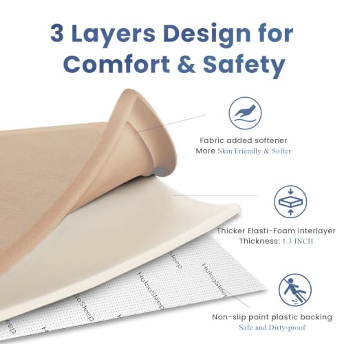 Image of Baby Play Mat for Floor,1.3 inch Thick Memory Foam Tummy Time Mat,Soft Coral Velvet Nursery Rug,Extra Large Non Slip Crawling Mats for Living Room(Light Brown)