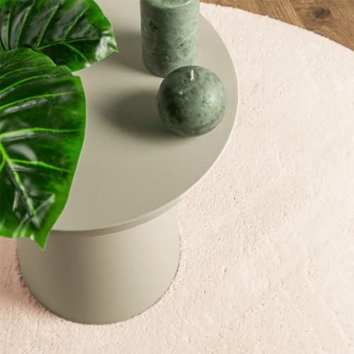 Alfombra beige de pelo corto HUARTE: suavidad moderna y lavable para el salón 8