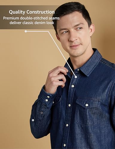 Image of Symbol Premium Men's Casual Cotton Denim Shirt | Regular Fit | Available in Plus Sizes