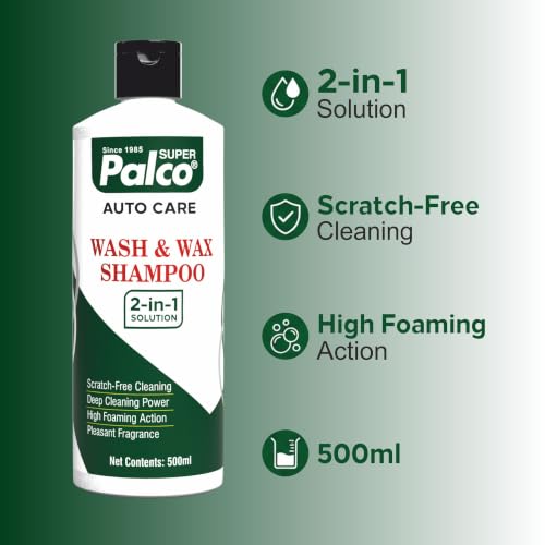 Image of PALCO Wash and Wax Car Shampoo 500ml, pH Neutral Car Washing Shampoo