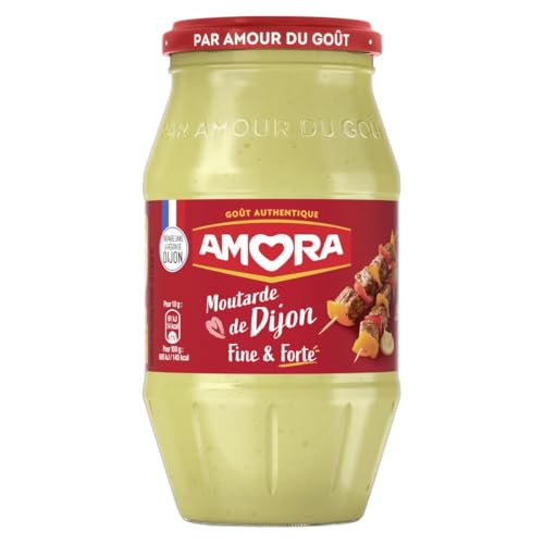 AMORA - Moutarde de Dijon - Fine et Forte - goût incomparable et authentique - 430g