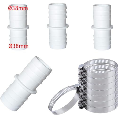 Aoiuenok Manguera Piscina 38mm,Conector Manguera Piscina 38mm,Conector Recto para Piscina,Conector Empalme Manguera 38 Piscina (38CM-38CM)