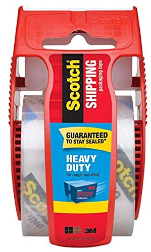 Scotch Heavy Duty Shipping Packaging Tape, 1.88 inches x 540 inches, 6 Rolls with Dispenser, 1.5 inch Core