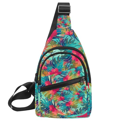 Sac à bandoulière pour cyclisme et randonnée pédestre, sac à dos imperméable motif feuilles