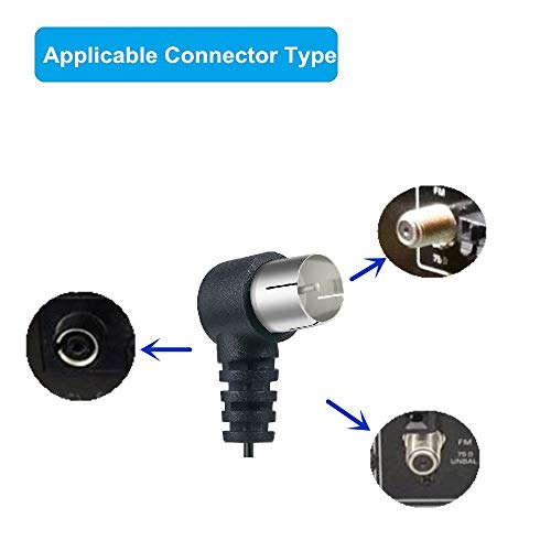 Ancable F-02-1 Fm Antenna For Stereo Receiver Indoor, Fm Radio Antenna 75 Ohm Unbal F Type Male Coaxial Cable Wire Antenna thumb #4